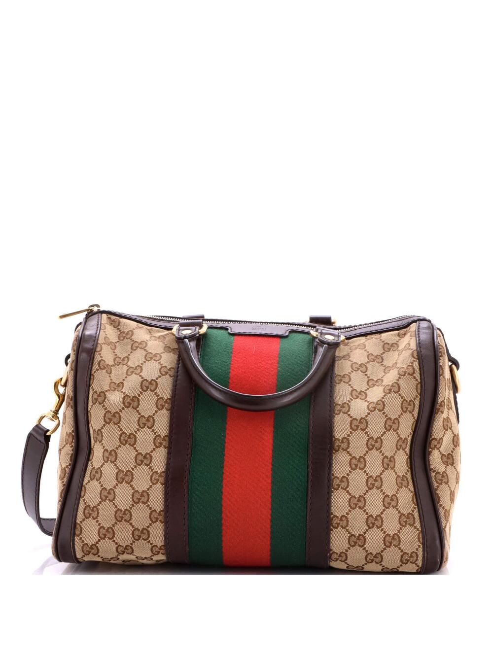 Gucci Vintage Web Boston Bag Gg Canvas #258540G10B